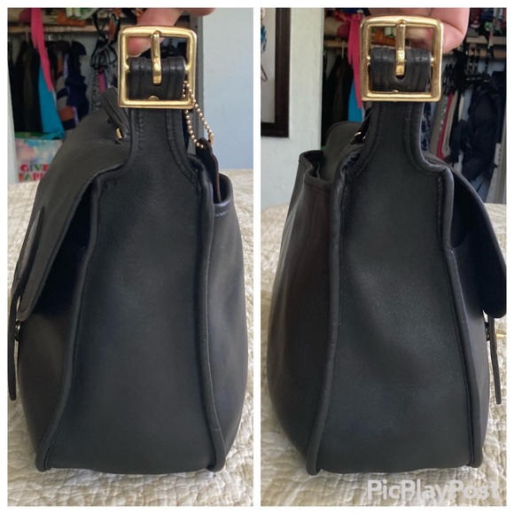 RARE Vintage 80’s Collector Condition Coach Courier Bag # 9800 in Black Leather. - Picture 8 of 16